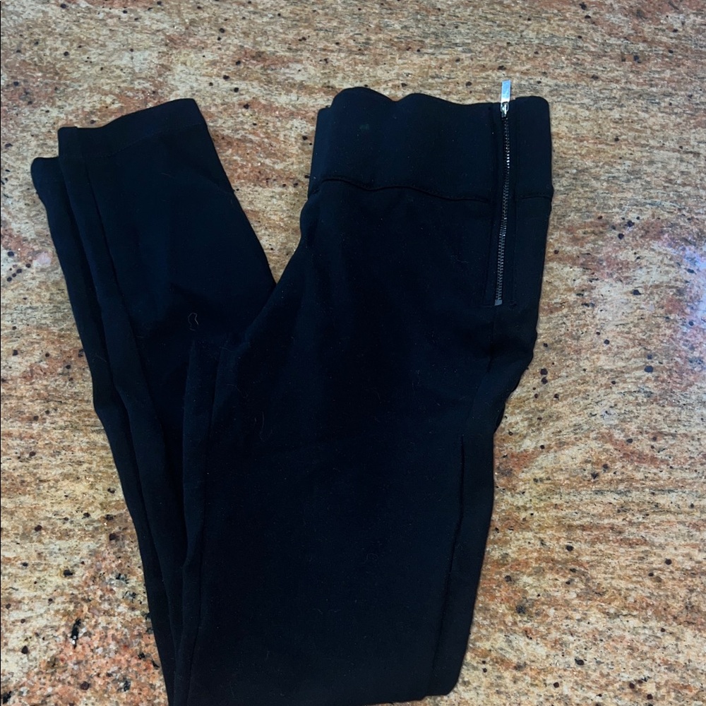 Zara Black Ankle Pants with Silver Zipper